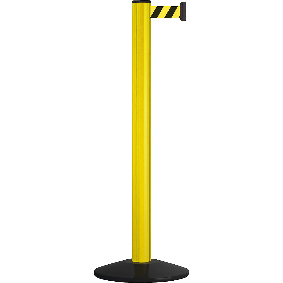 Hliníkový stĺpik s pásom, vytiahnutie pásky 2300 mm, farba stĺpika žltá, 1 páska-6