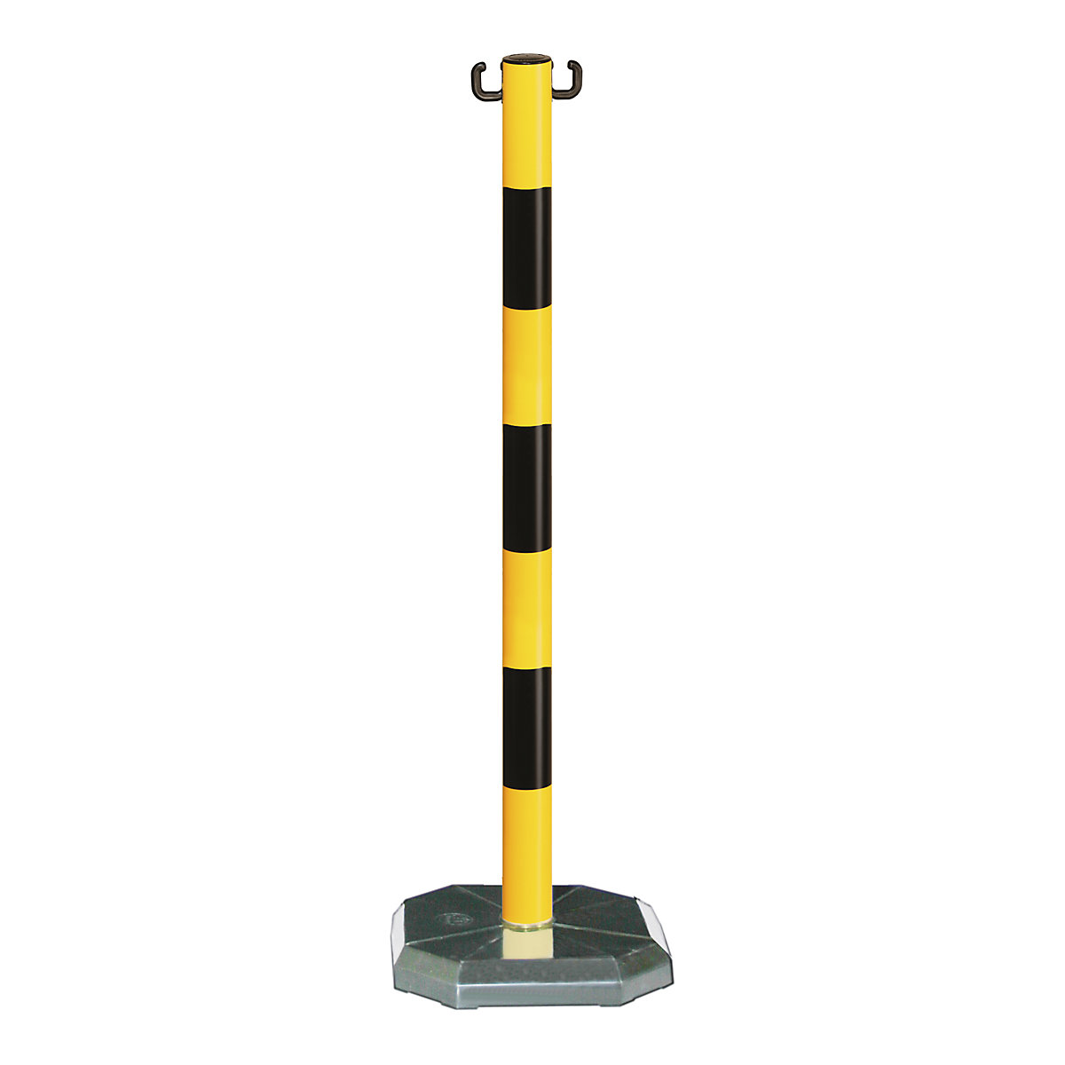Řetězový stojan, mobilní, se zátěží (4 kg), žluto-černá