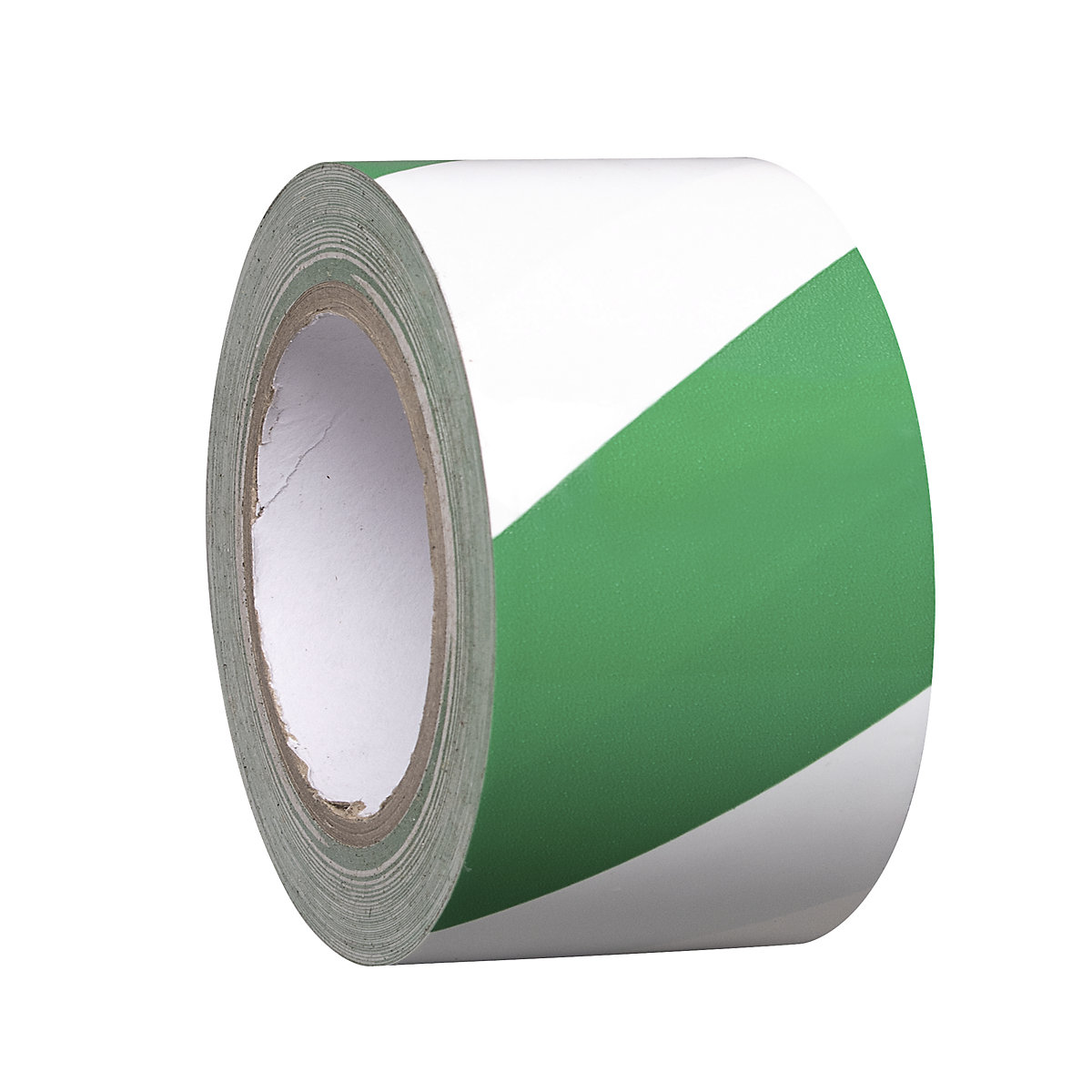 Podlahový značkovací pás z vinylu, dvoubarevný, šířka 75 mm, zelená / bílá, bal.j. 8 rolí-5
