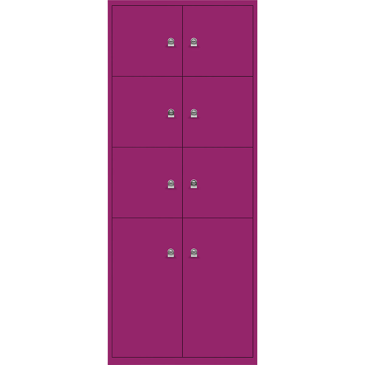 LateralFile™ Lodge – BISLEY, s 8 uzamykacími priehradkami, výška 6 x 375 mm, 2 x 755 mm, fuksiová-32