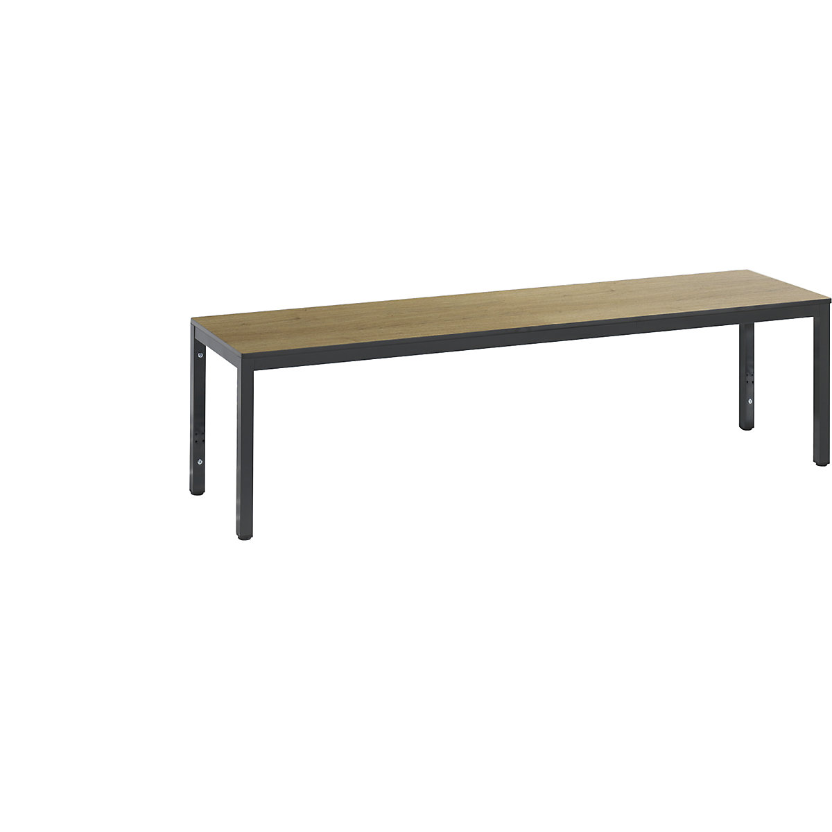 Šatňová lavica BASIC PLUS – C+P, sedadlo z HPL, dĺžka 1500 mm, vzor dub-8
