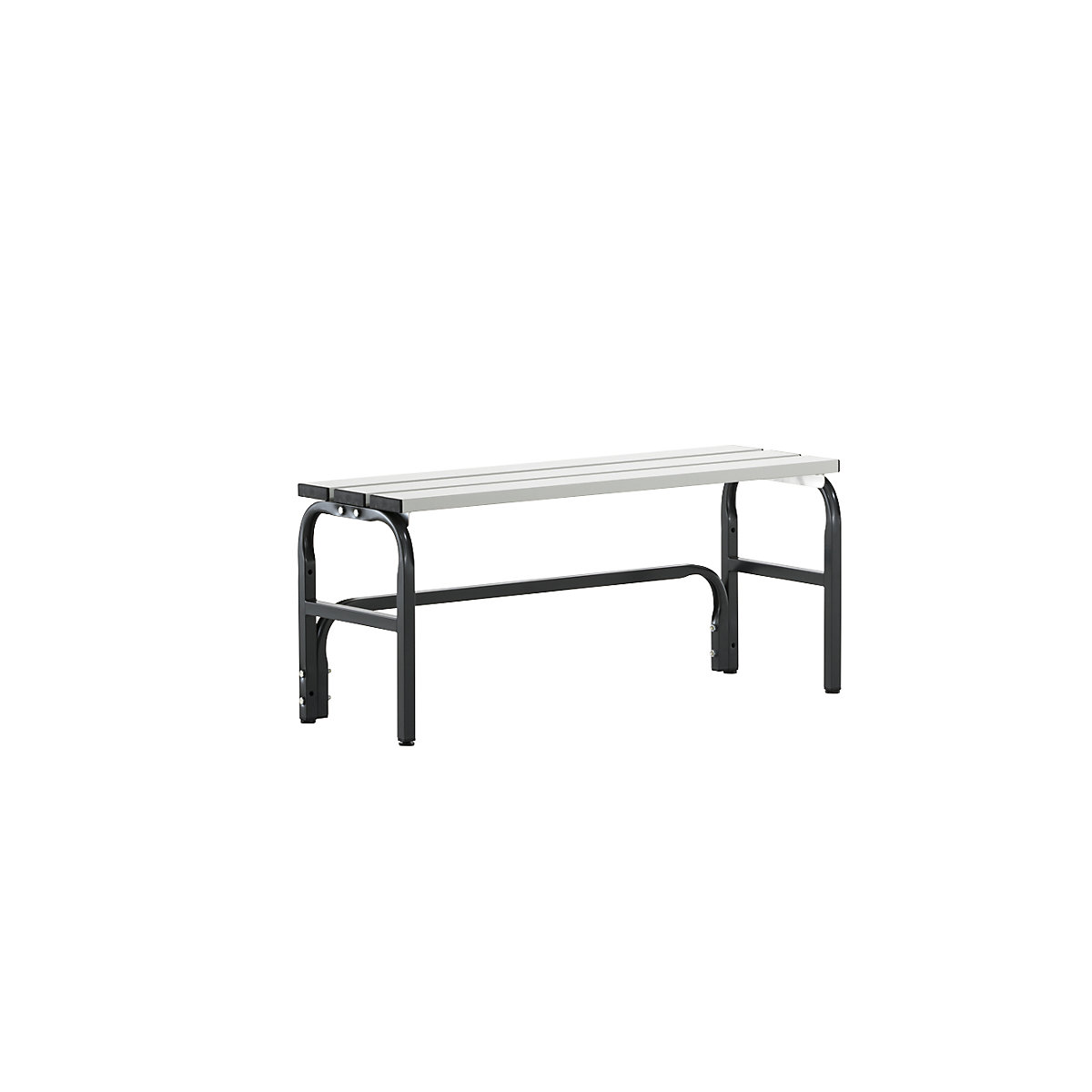 Sypro – Šatňová lavica s hliníkovými lištami, v x h 450 x 350 mm, dĺžka 1015 mm, antracitová