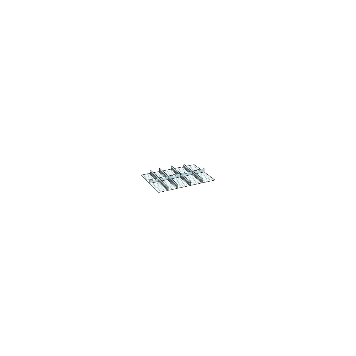 Einteilungs-Set für Schubladenmaße 918 x 612 mm LISTA, Aluminium, 4 Schlitzwände, 2 + 3 Trennbleche-1