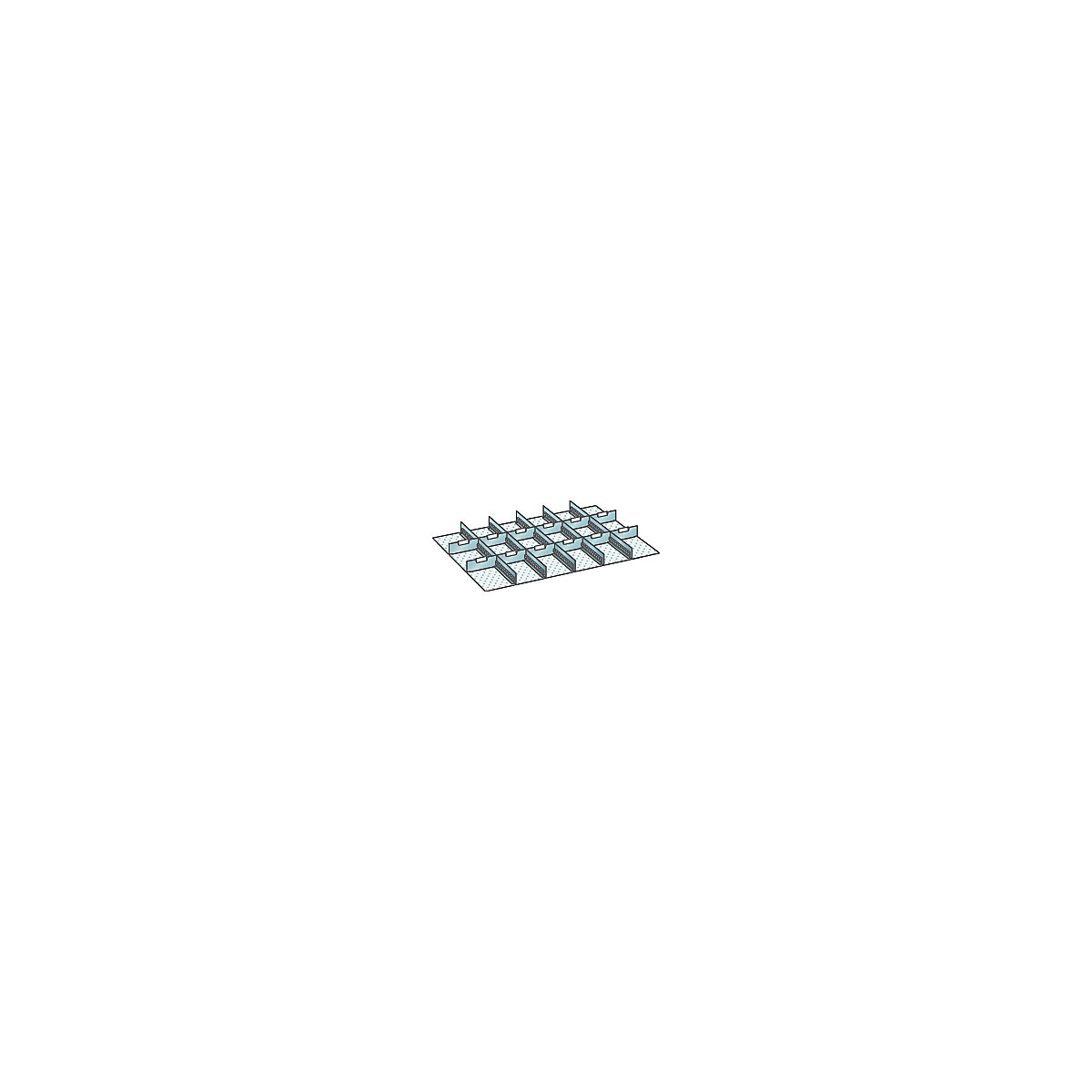 Einteilungs-Set für Schubladenmaße 918 x 612 mm LISTA, Aluminium, 5 Schlitzwände, 12 Trennbleche-2