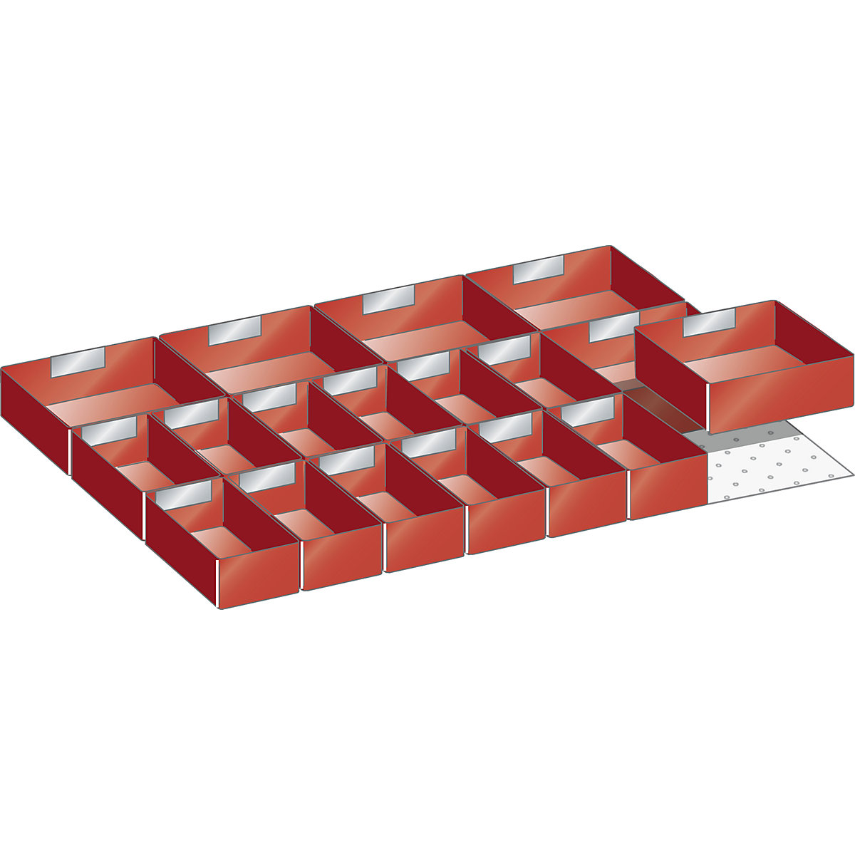 Kunststoffeinsatzkasten LISTA, für Schrankmaße 564 x 725 mm, für Schubladenhöhe 75 mm