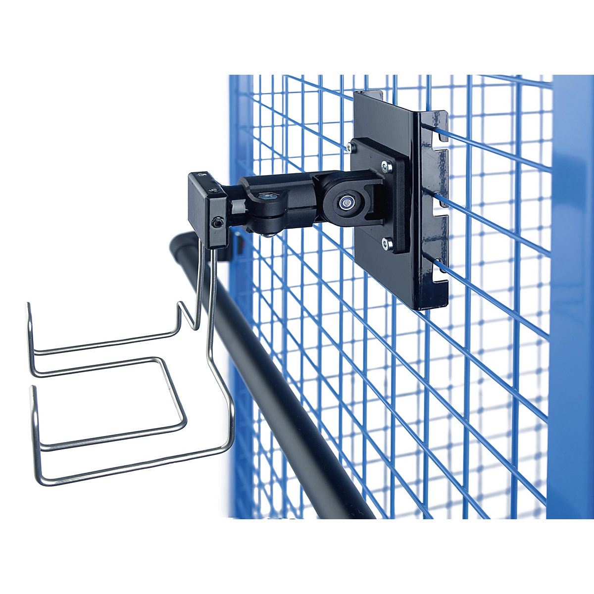 EUROKRAFTpro Scannerhalter, mit Gitterbefestigung, für Maschenweite 50 und 100 mm