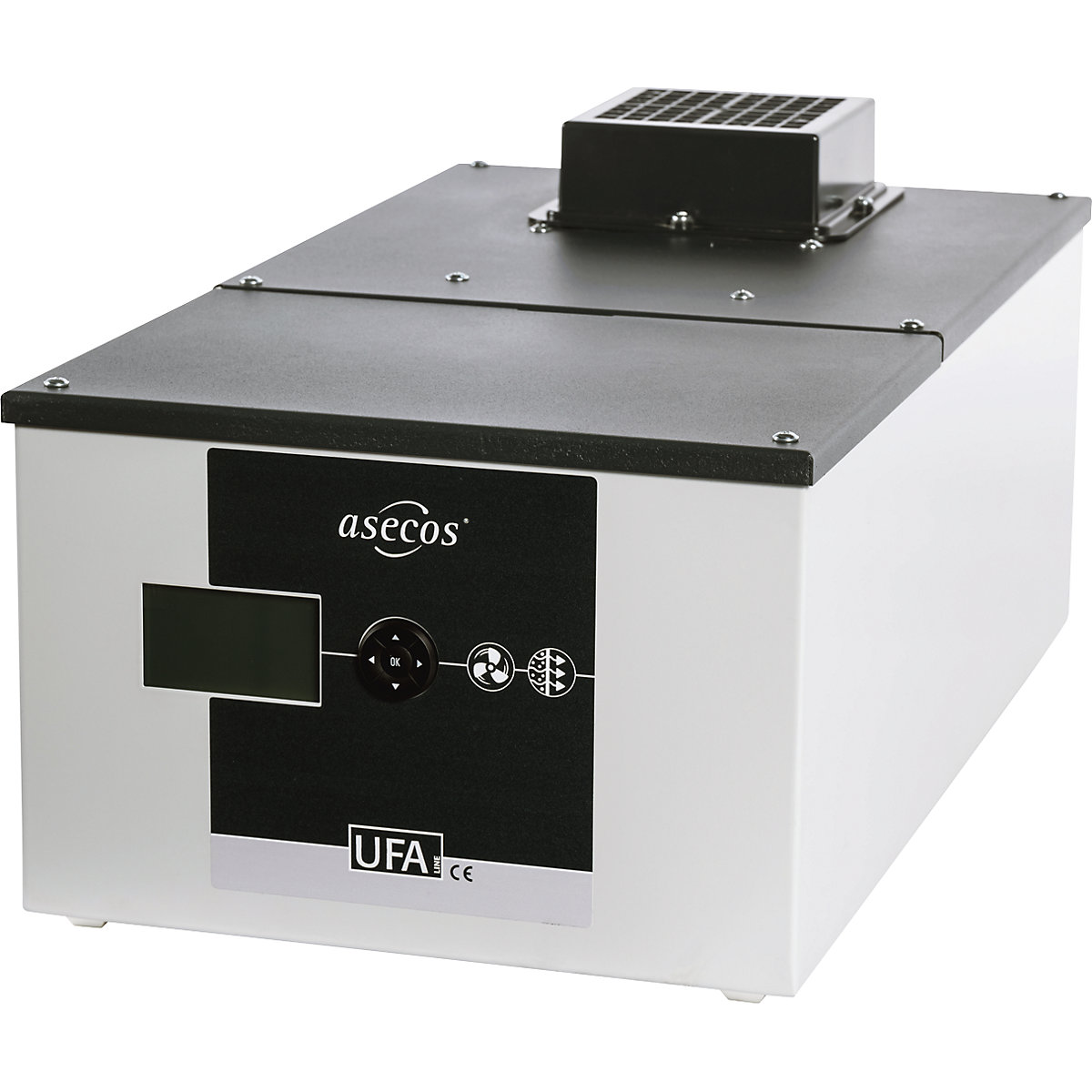 Umluftfilteraufsatz asecos, mit Abluftüberwachung, HxBxT 256 x 308 x 555 mm