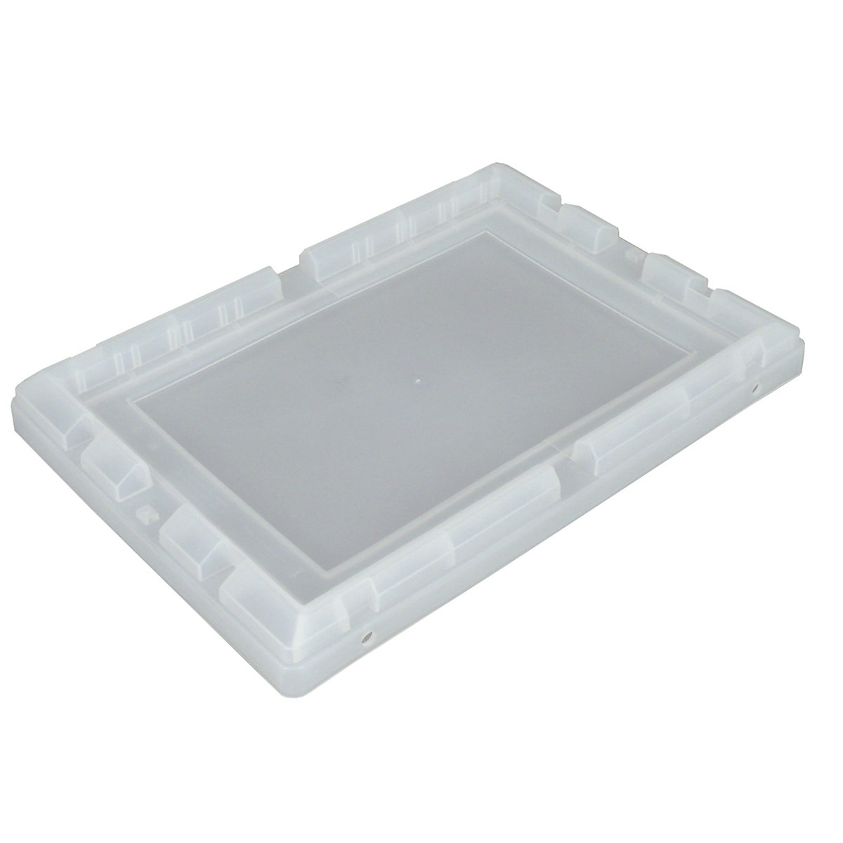 Behälterdeckel, Polypropylen, BxLxH 330 x 480 x 46,5 mm, VE 4 Stk, transparent-3