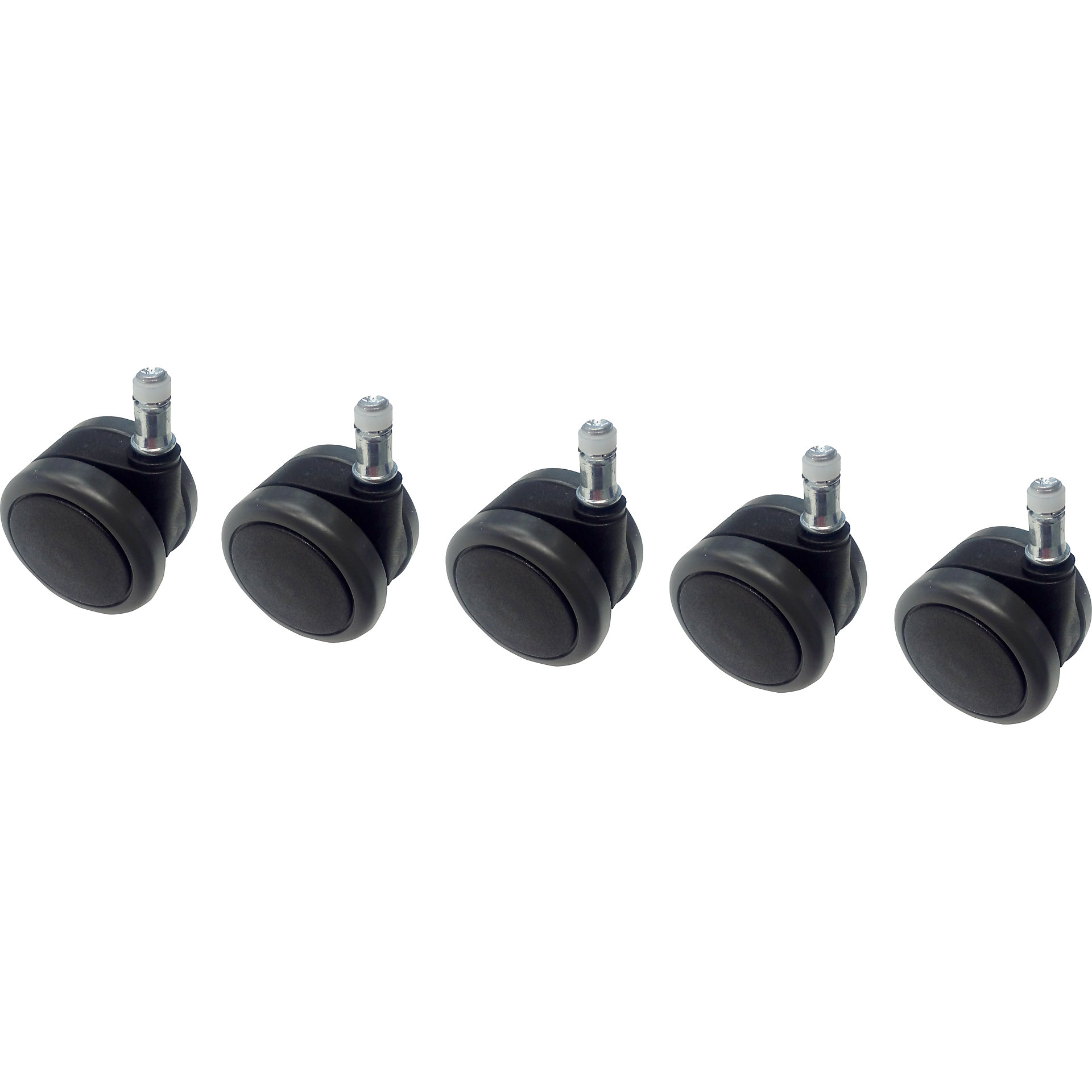 Stuhlrollen Set - 50 Mm, PU-Bereifung Grau, Gewinde M10, Ohne Bremse, Für Harte Böden