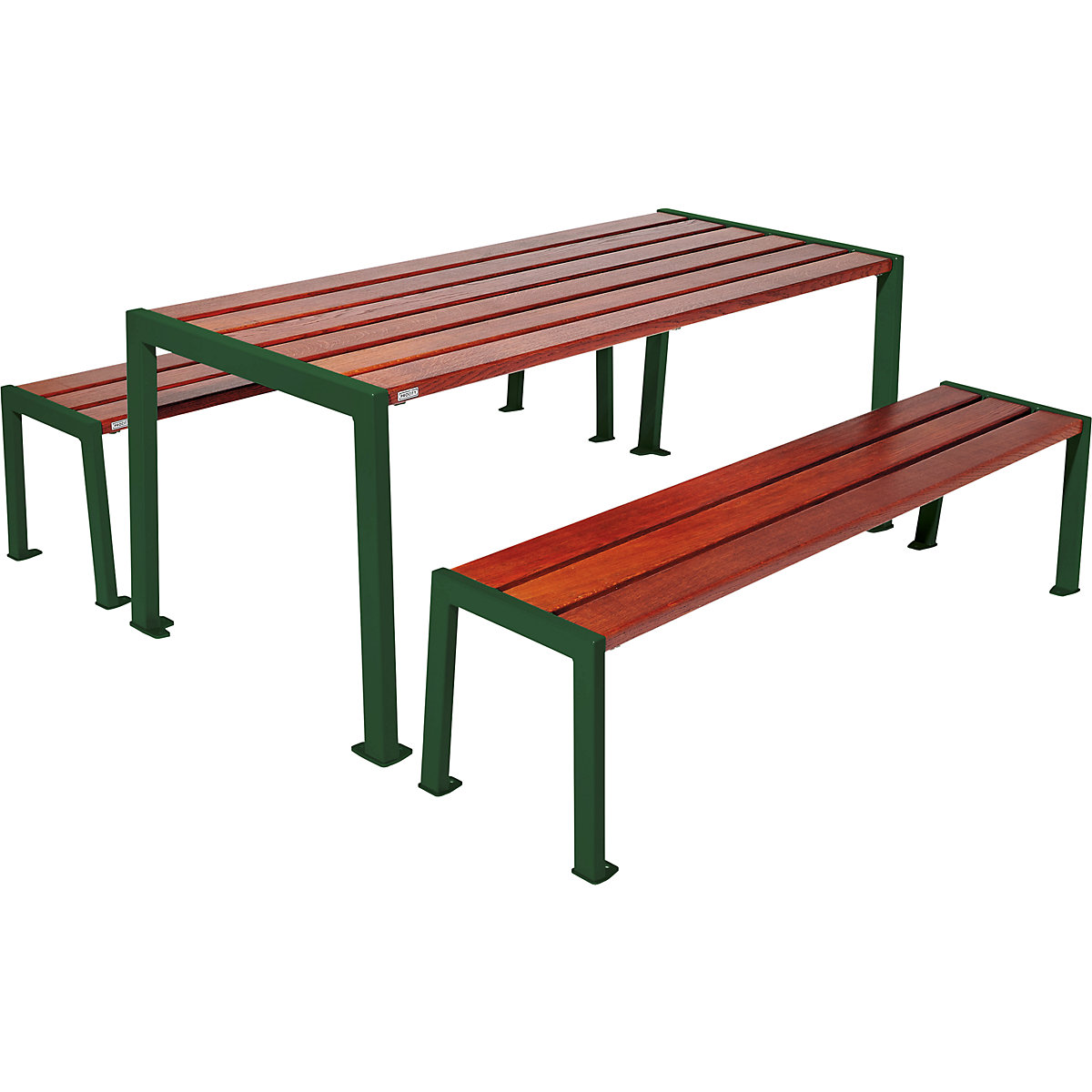 Garnitura mize in klopi Silaos® – PROCITY, dolžina 1800 mm, zelene barve / mahagoni-8