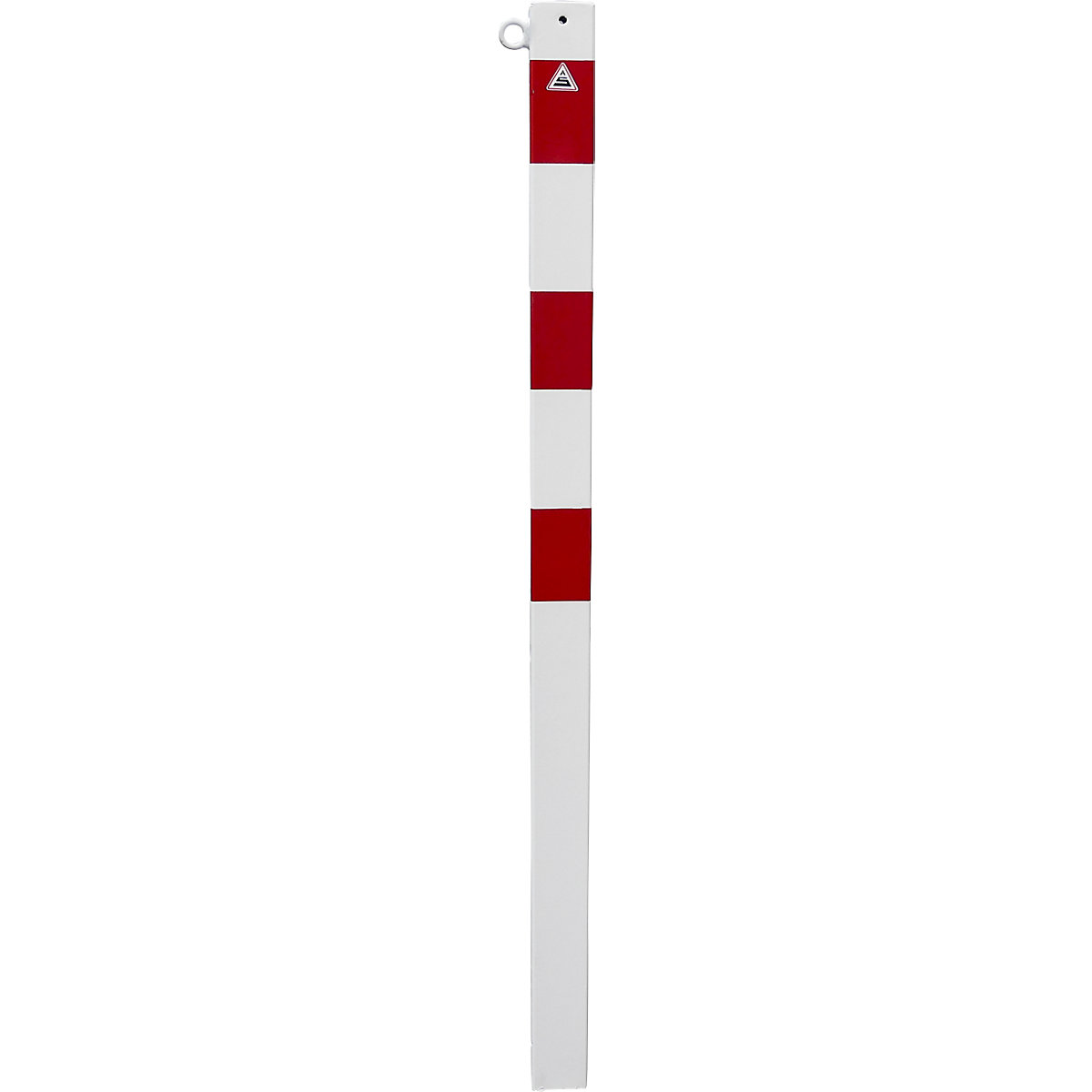 Zaporni stebrič, 70 x 70 mm, bel / rdeč, za vbetoniranje, z 1 ušescem-3