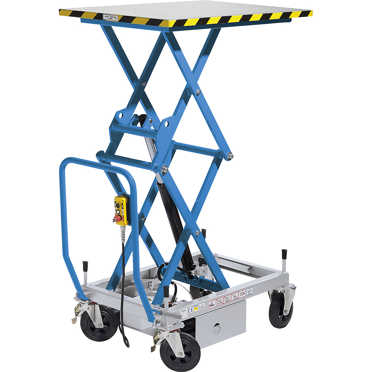 Zdvižný stolový vozík s dvojitými nůžkami - eurokraft pro