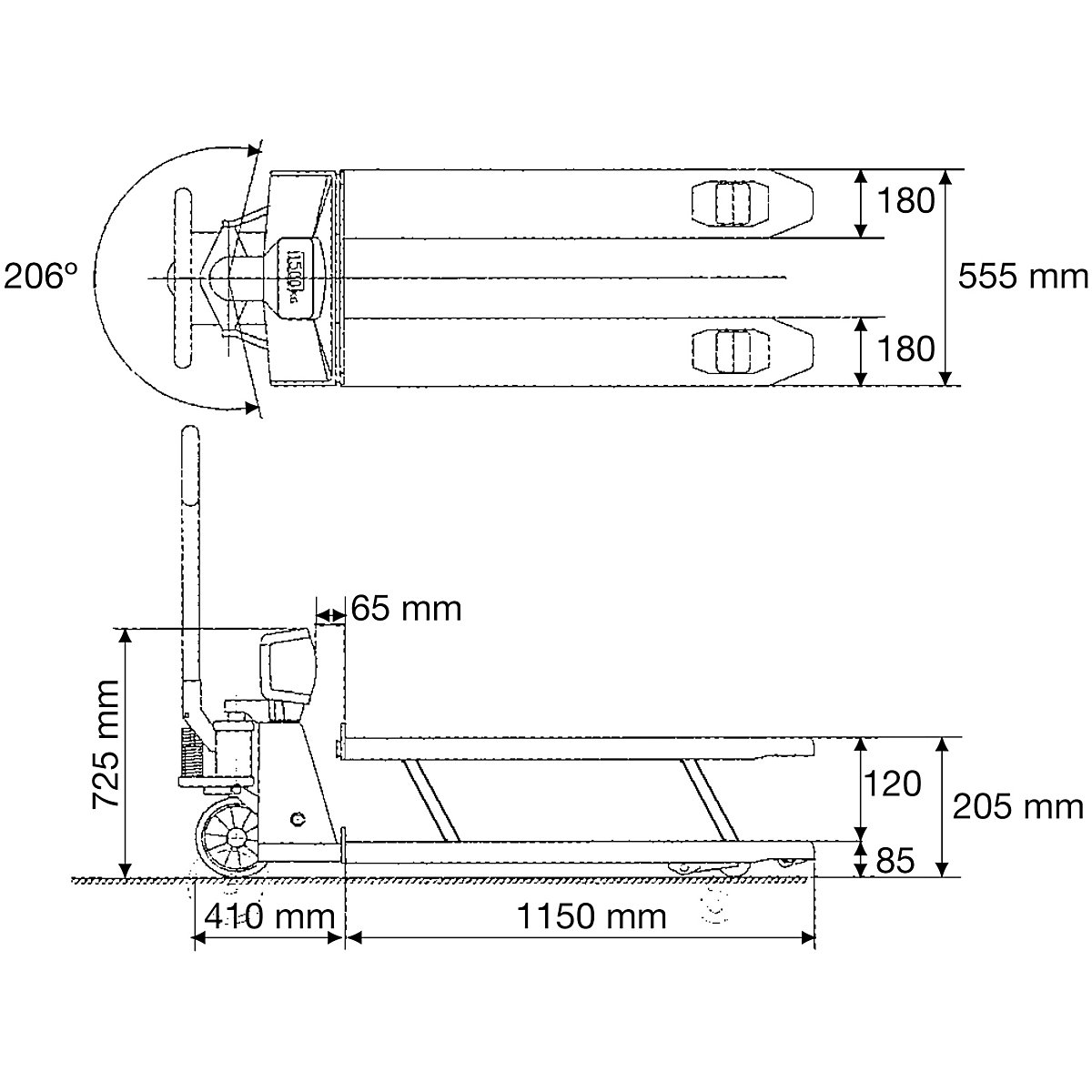 Paletový zdvižný vozík s LCD displejem – KERN (Obrázek výrobku 5)-4