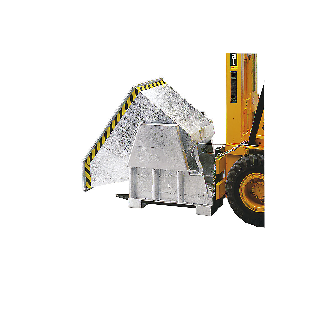 Kippbehälter, Standard-Bauhöhe, ohne Fahrwerk, Volumen 1,0 m³, feuerverzinkt eurokraft pro 2