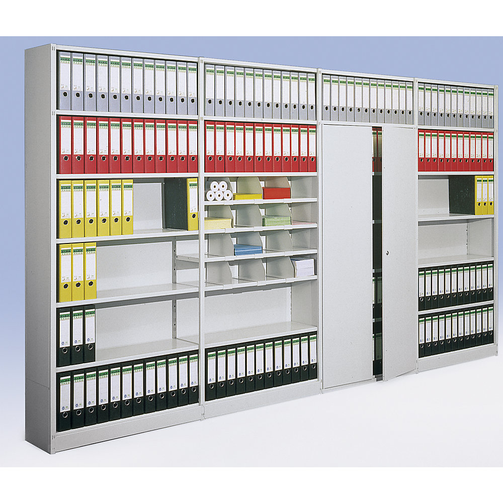 kaiserkraft Büro-Steckregal, mit Rückwand, Regalhöhe 1900 mm, Grundregal, Breite x Tiefe 960 x 300 mm 2