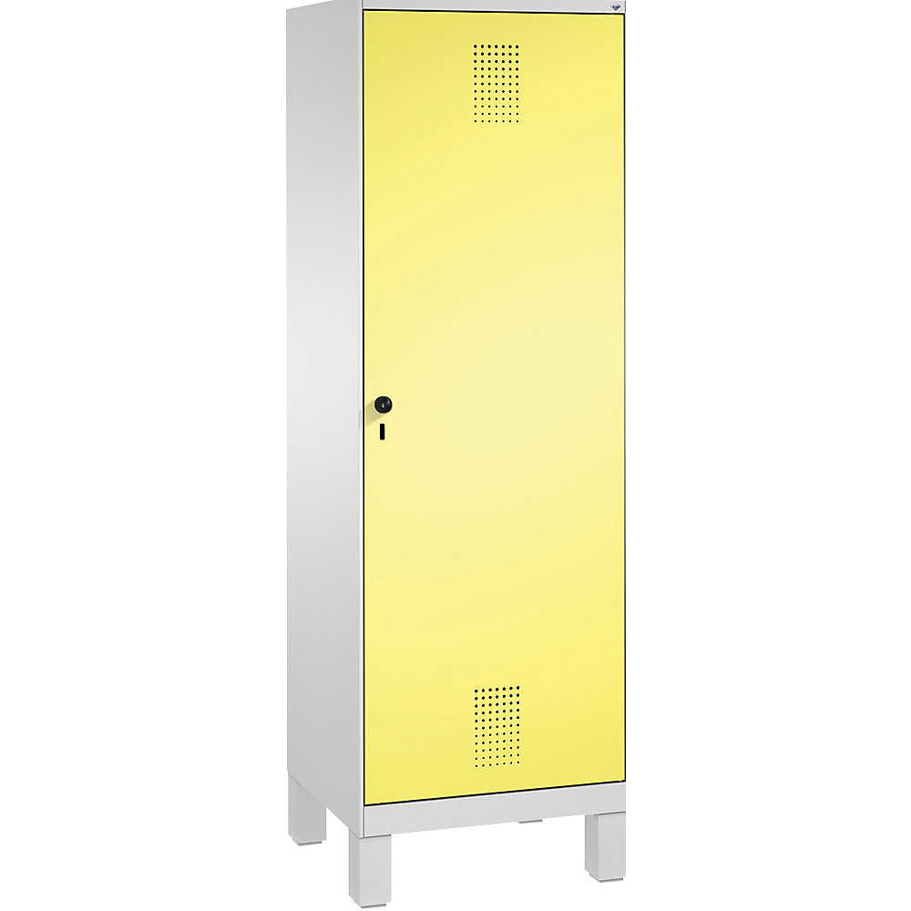 Penderie sur pieds EVOLO, porte au-dessus de 2 compartiments