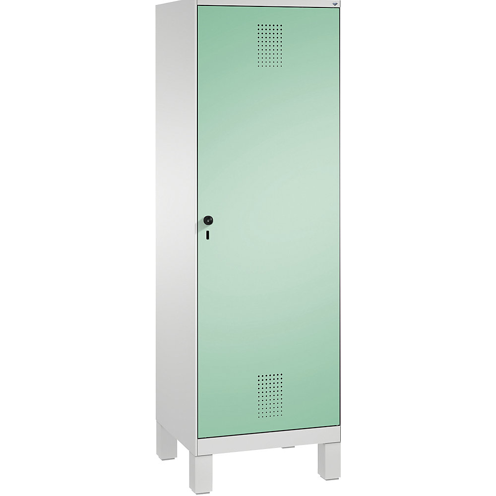 Penderie sur pieds EVOLO, porte au-dessus de 2 compartiments