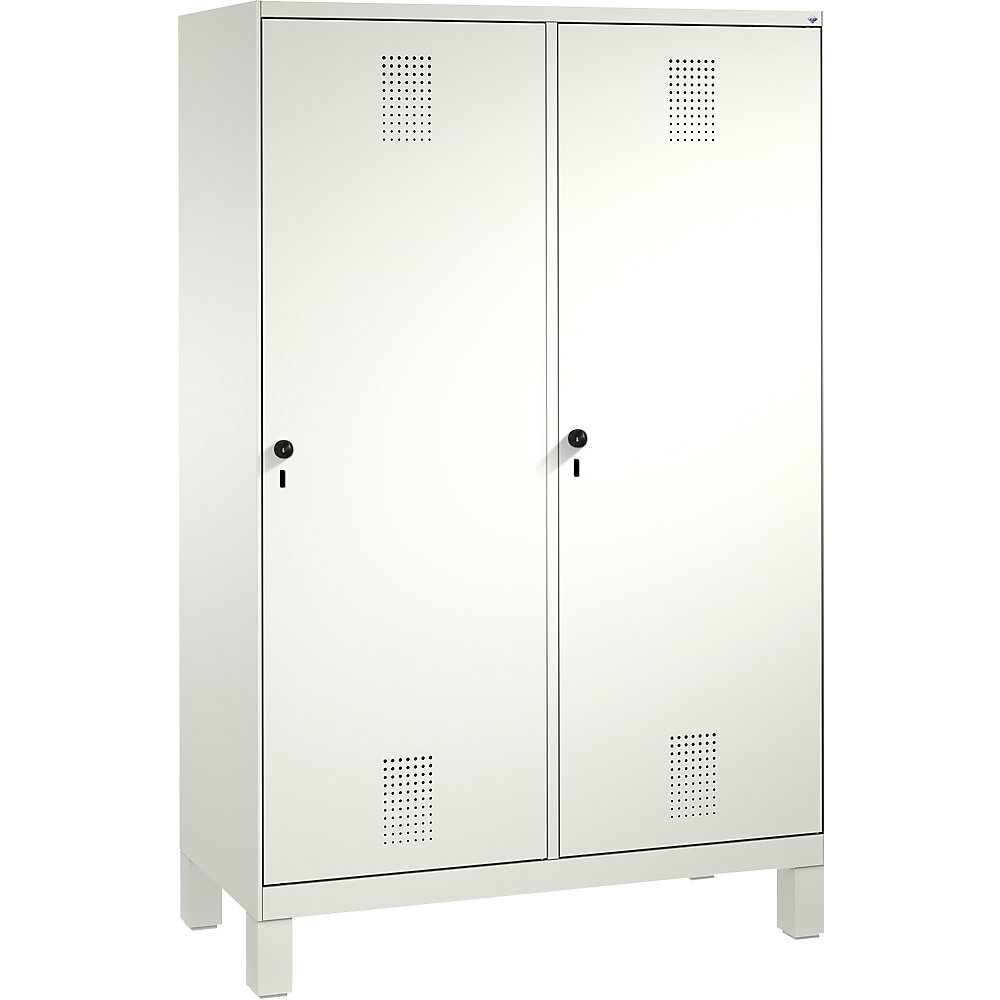 Penderie sur pieds EVOLO, porte au-dessus de 2 compartiments