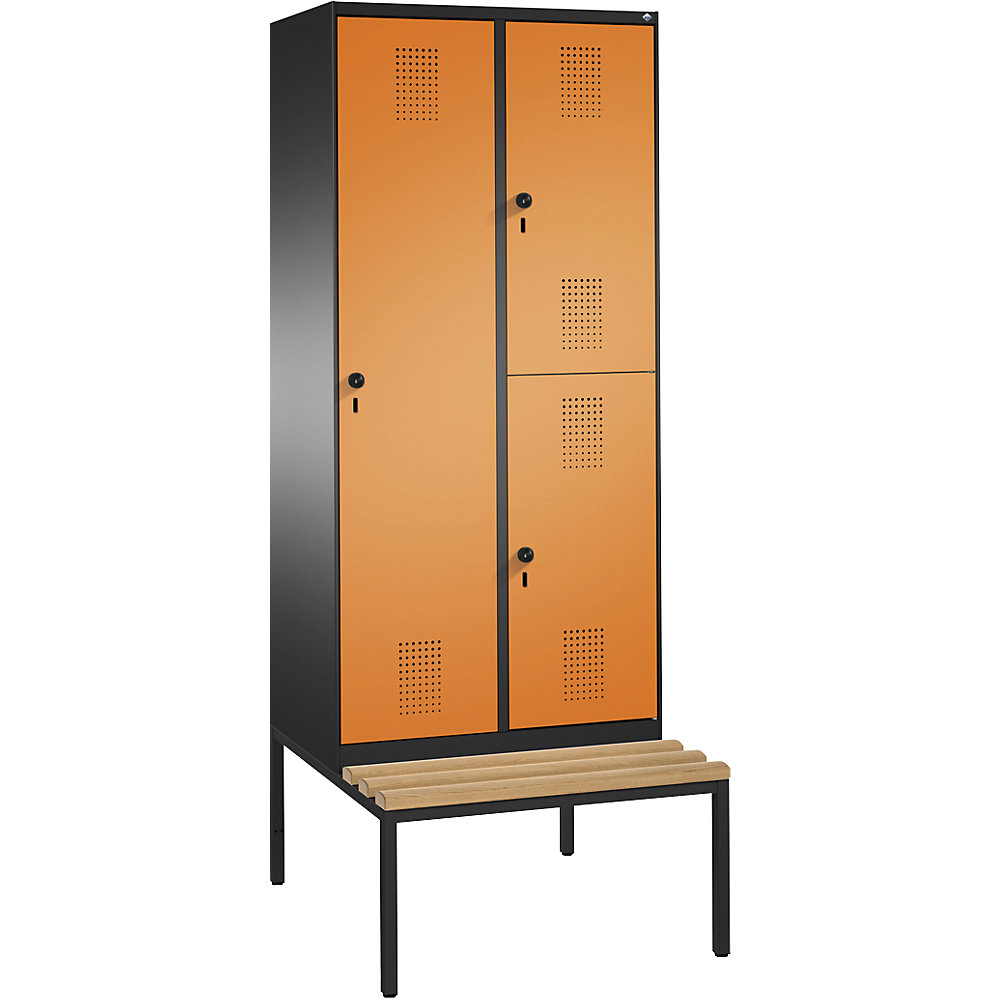 Armoire combinée EVOLO, à un ou deux étages, avec banc