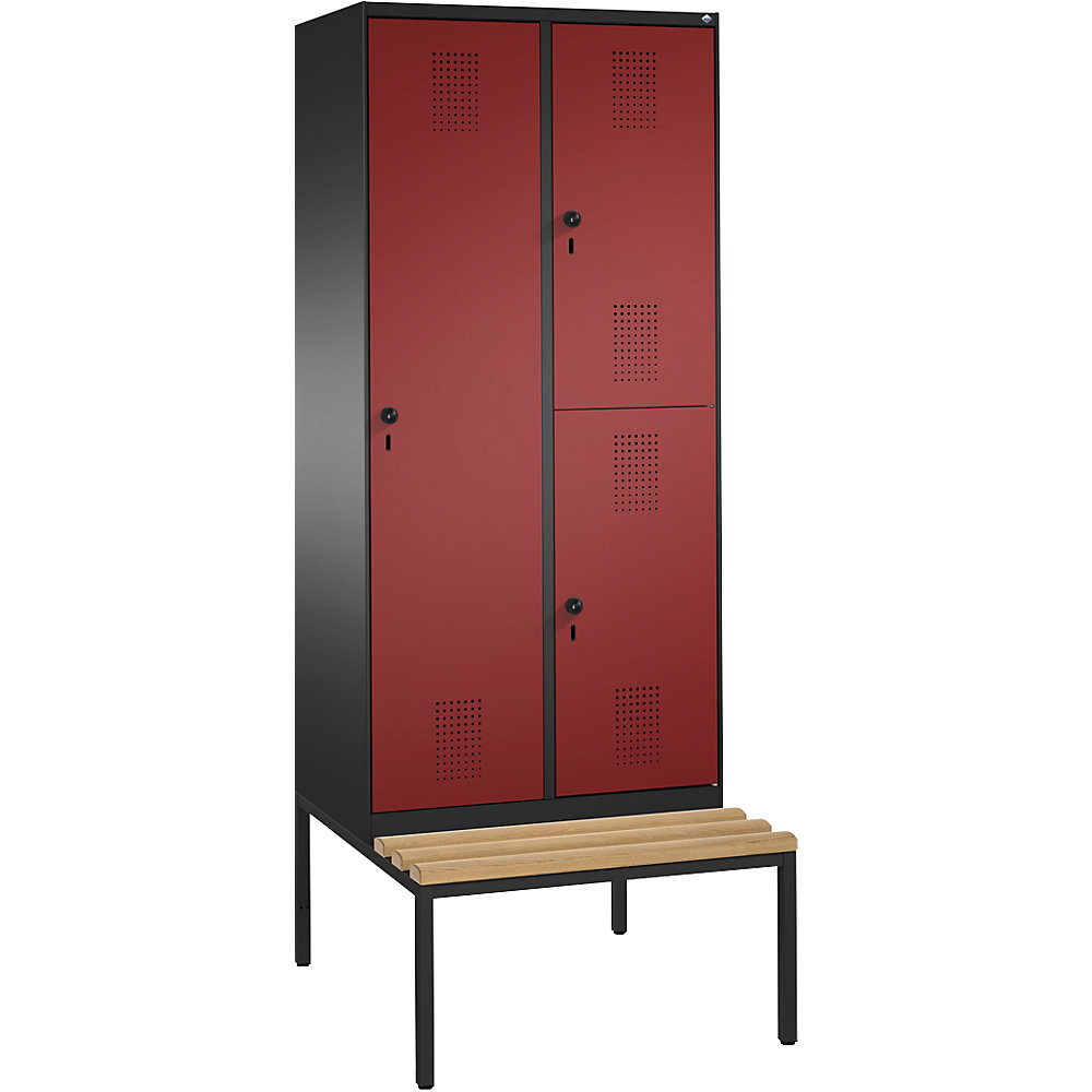 Armoire combinée EVOLO, à un ou deux étages, avec banc