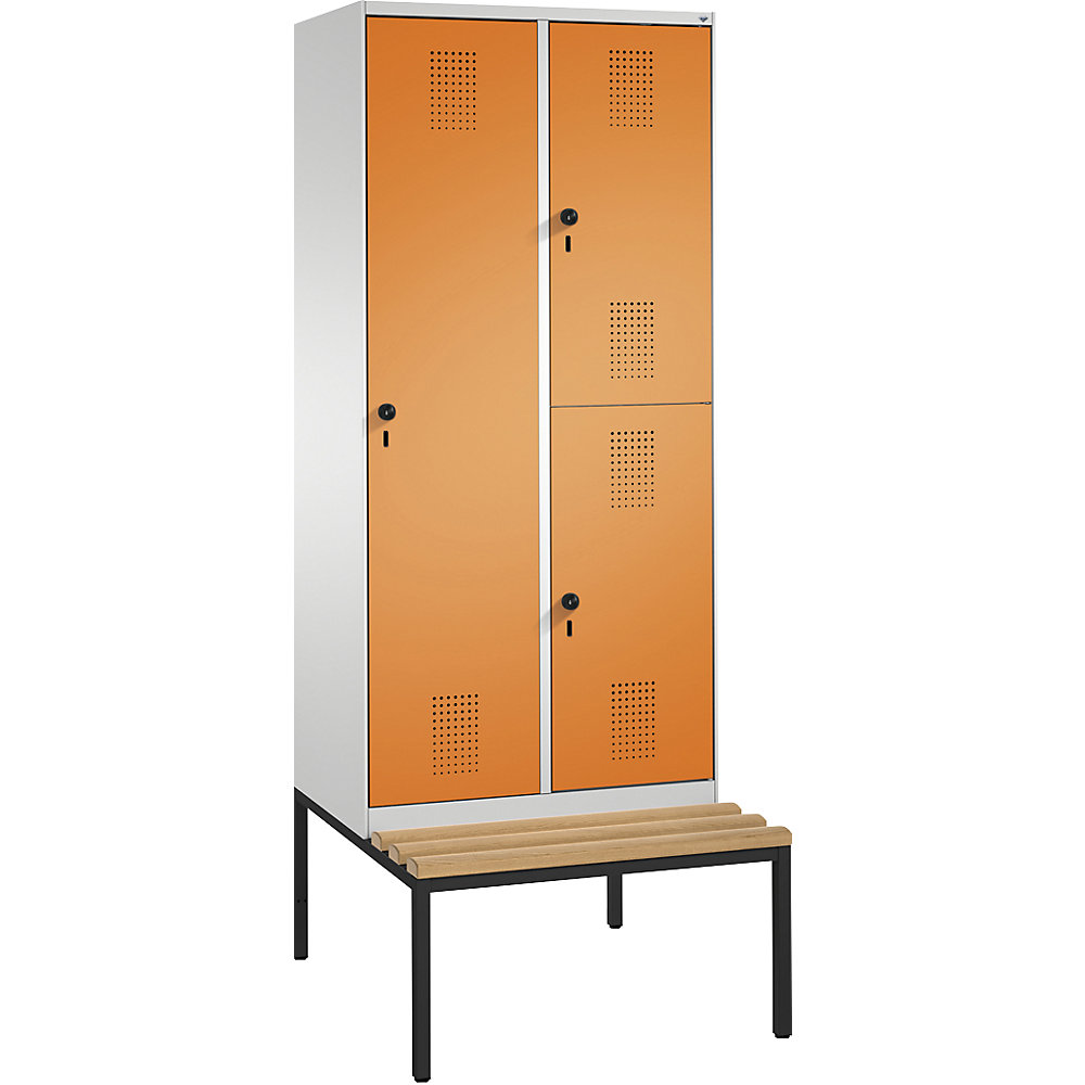 Armoire combinée EVOLO, à un ou deux étages, avec banc