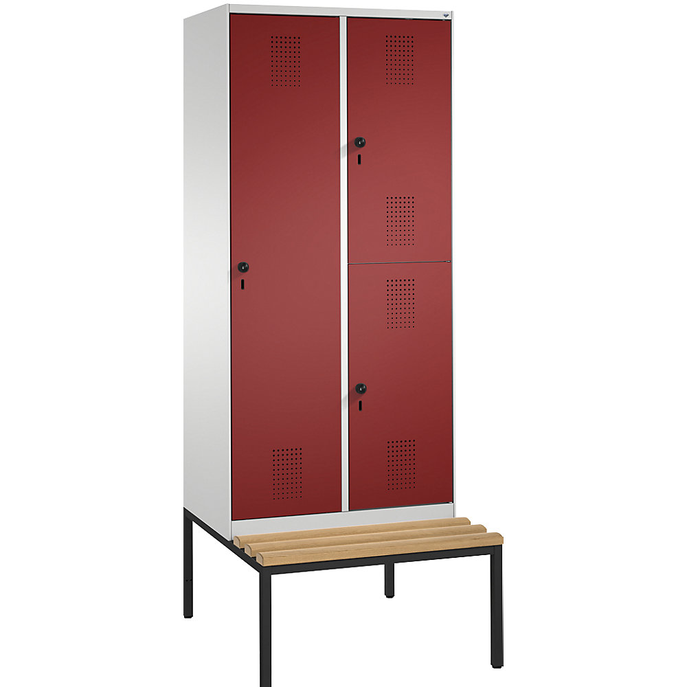 Armoire combinée EVOLO, à un ou deux étages, avec banc