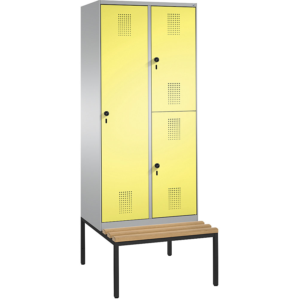 Armoire combinée EVOLO, à un ou deux étages, avec banc