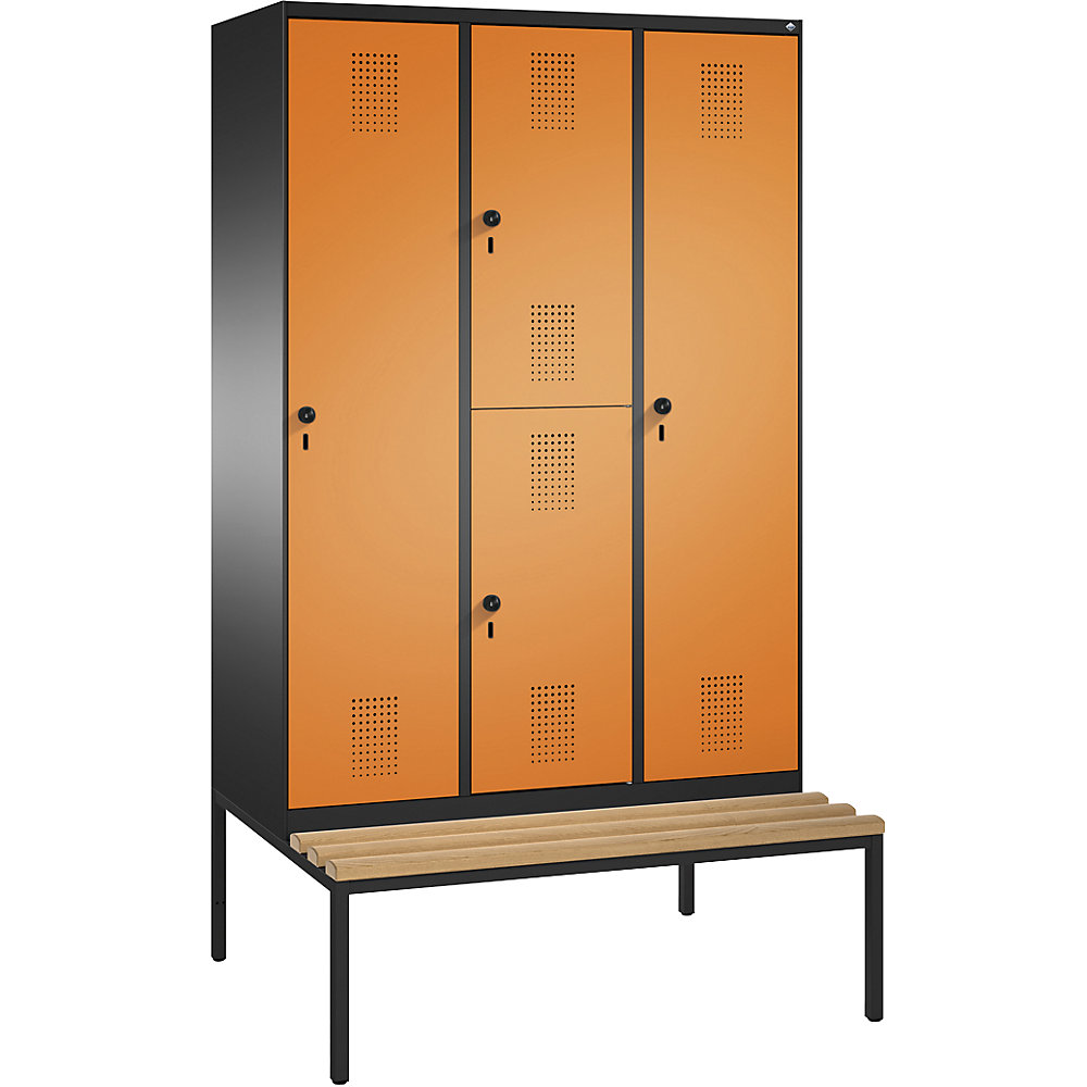 Armoire combinée EVOLO, à un ou deux étages, avec banc