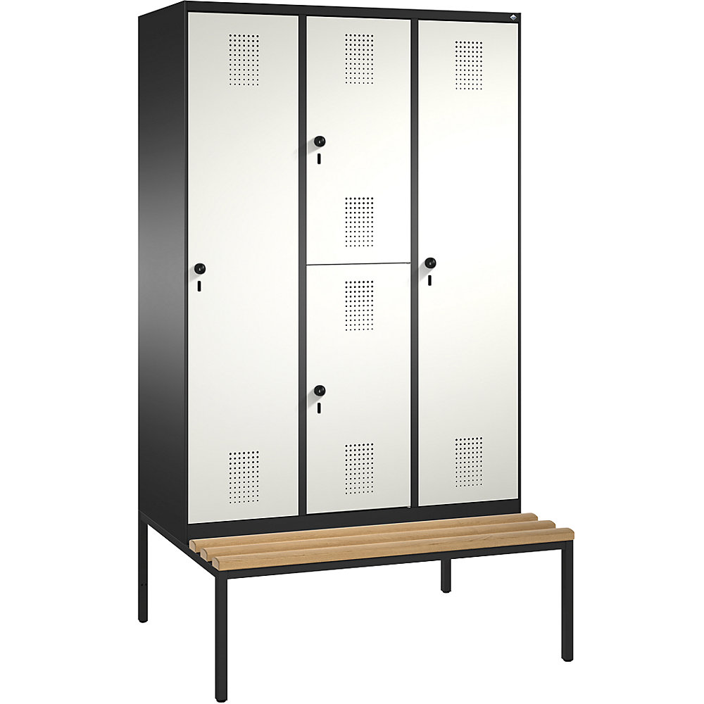 Armoire combinée EVOLO, à un ou deux étages, avec banc