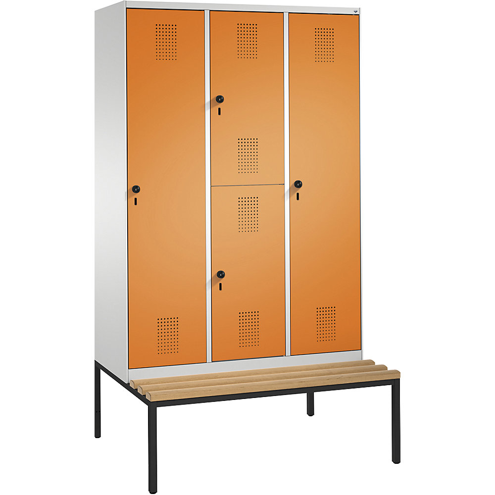 Armoire combinée EVOLO, à un ou deux étages, avec banc