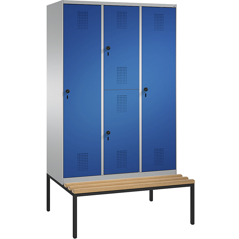 Armoire combinée EVOLO, à un ou deux étages, avec banc