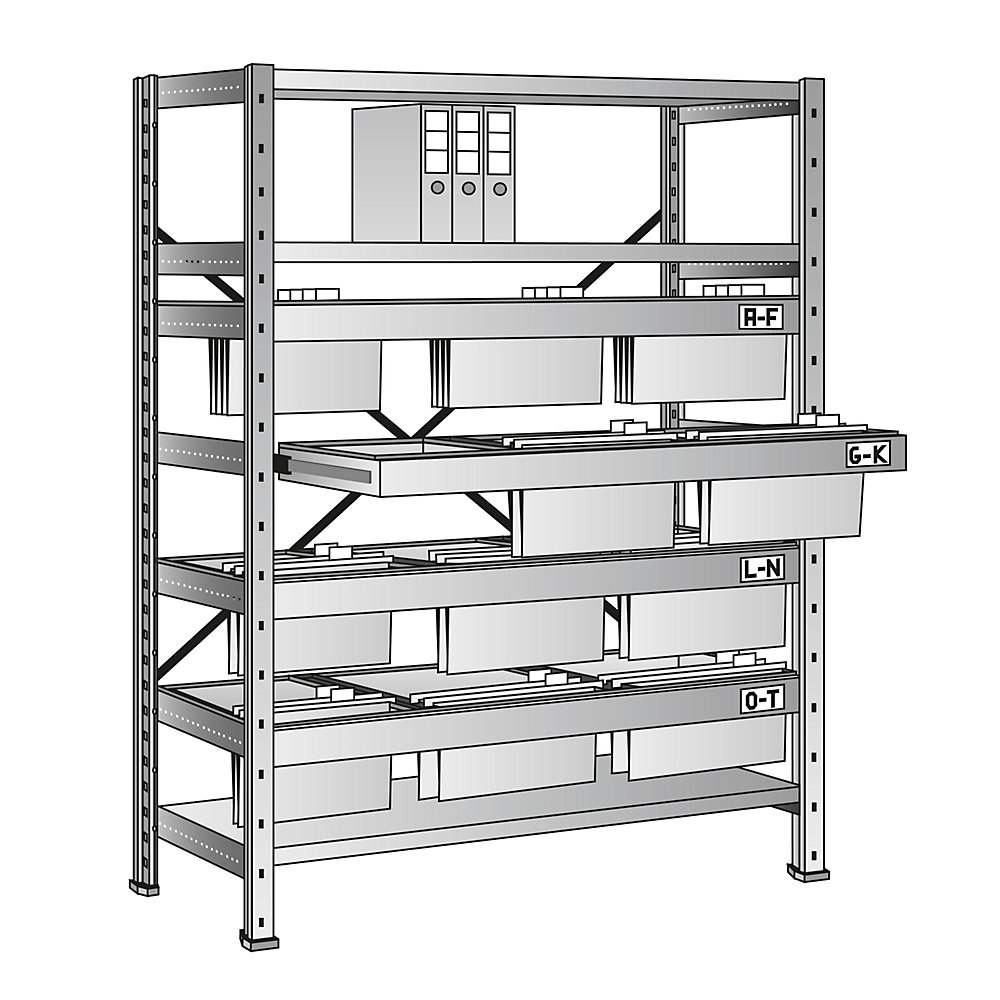 Rayonnage emboîtable pour dossiers suspendus