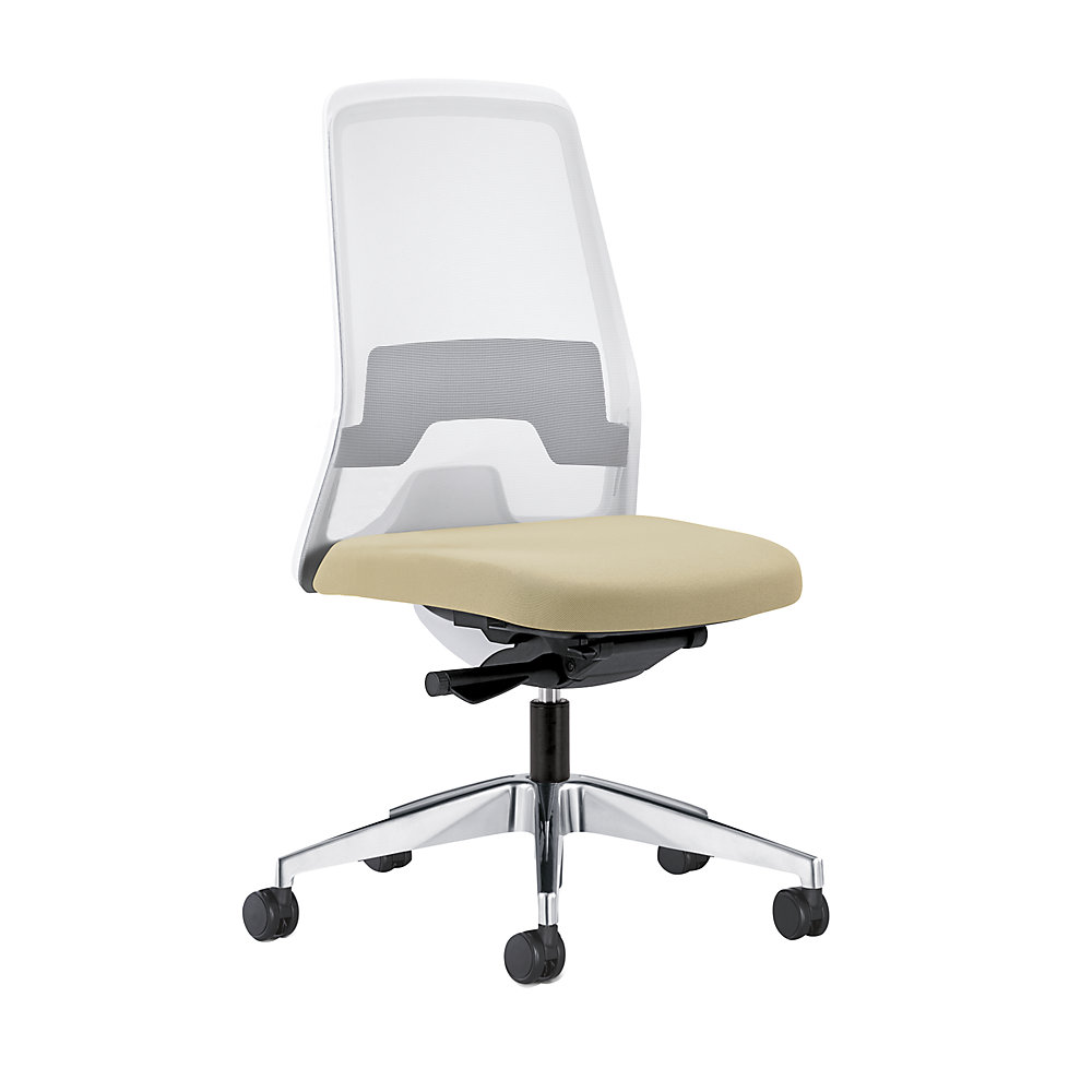 Siège de bureau pivotant EVERY à dossier résille blanc