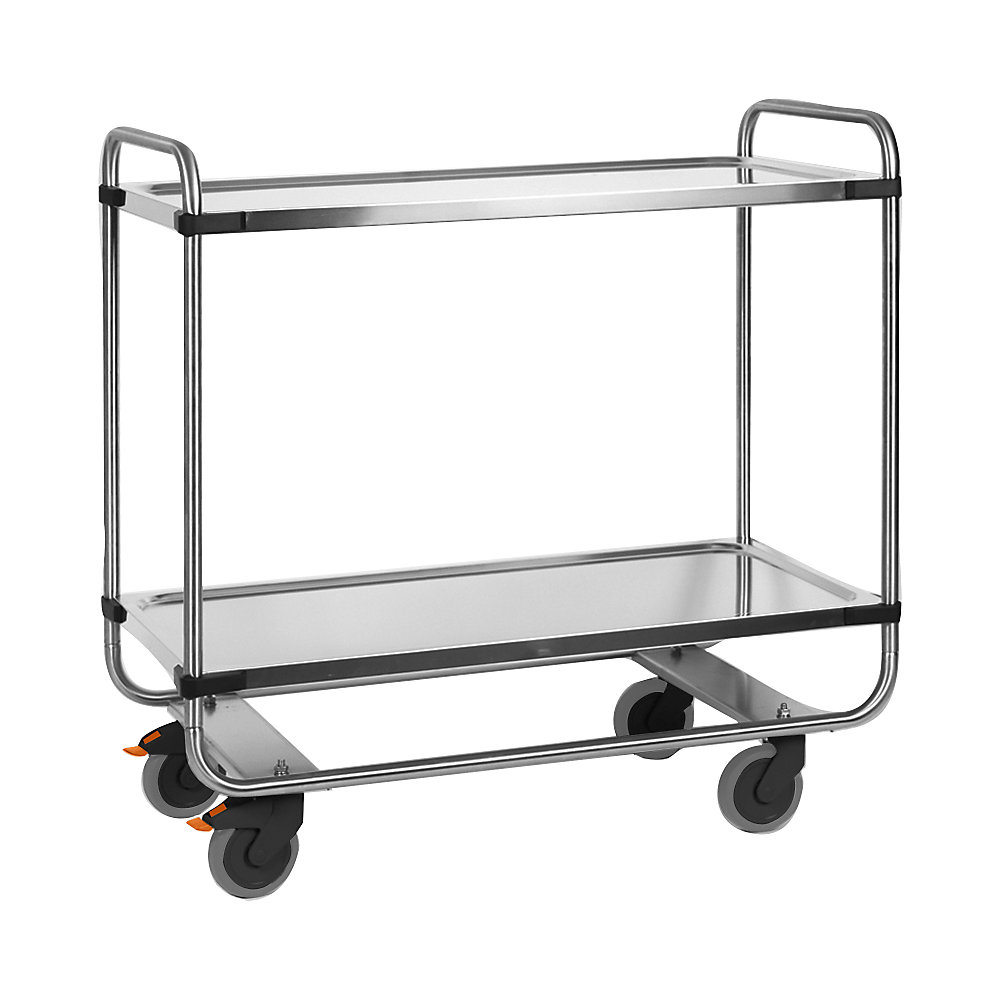 Chariot de service en inox, monté