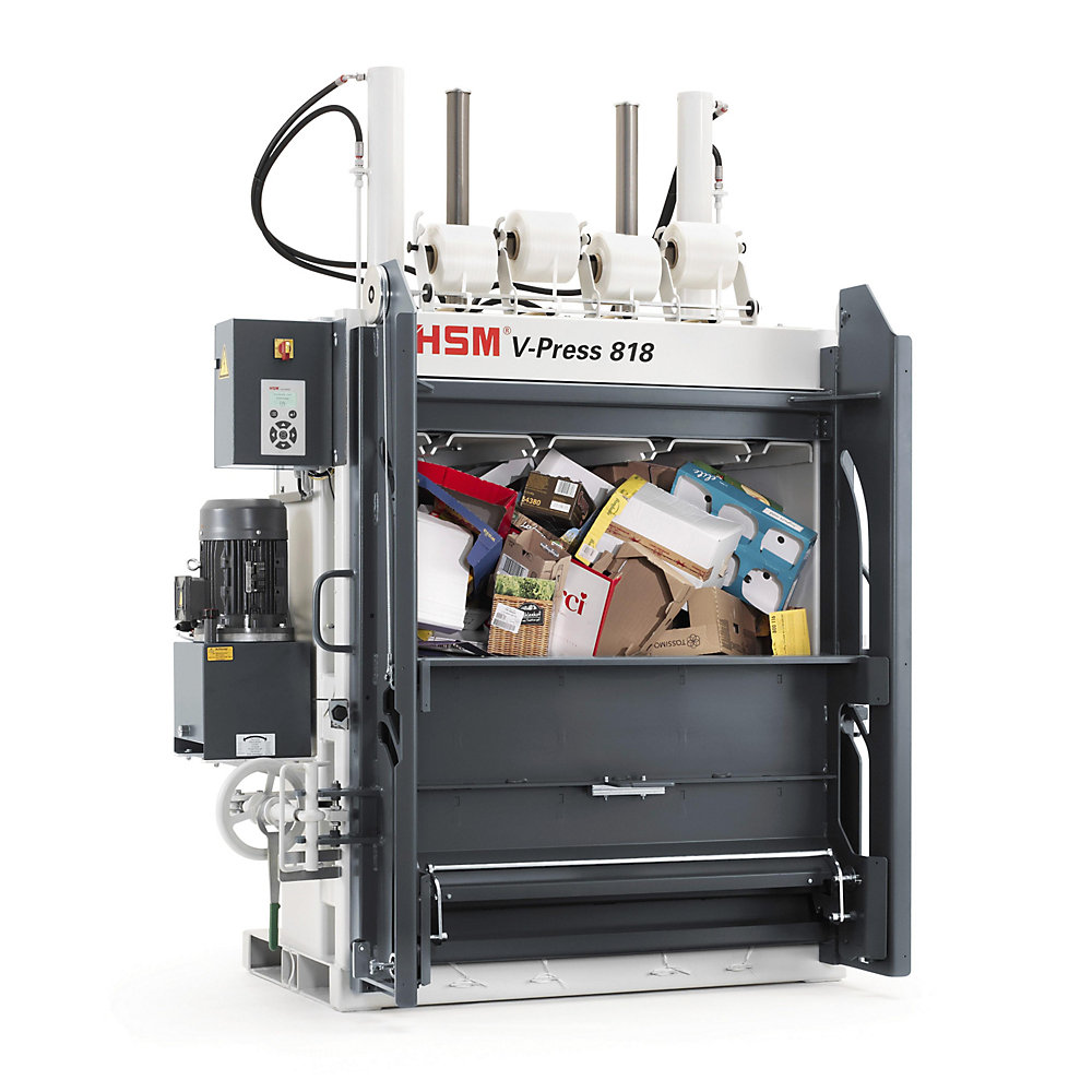 Vertikale Ballenpresse, Handrad-Türverschluss, Presskraft 185 kN, mit Schiebetür HSM