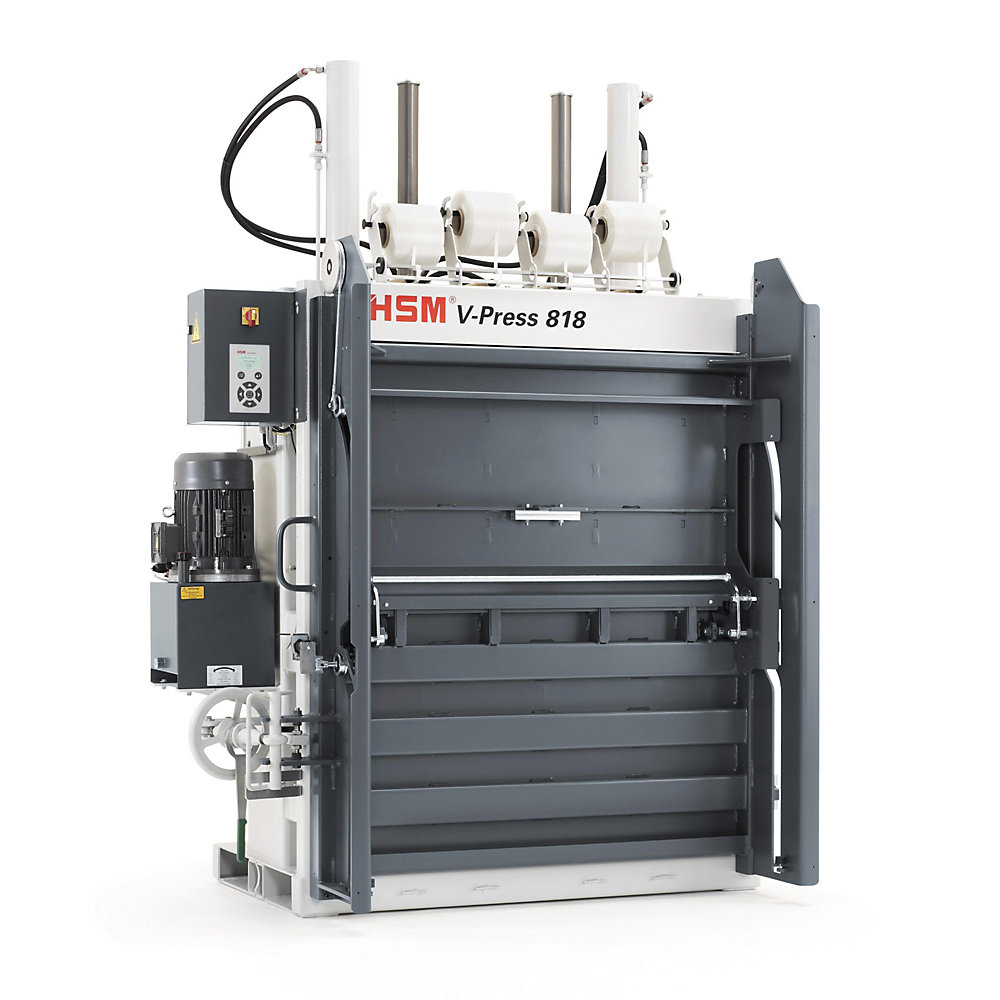 Vertikale Ballenpresse, Handrad-Türverschluss, Presskraft 185 kN, mit Schiebetür HSM 2