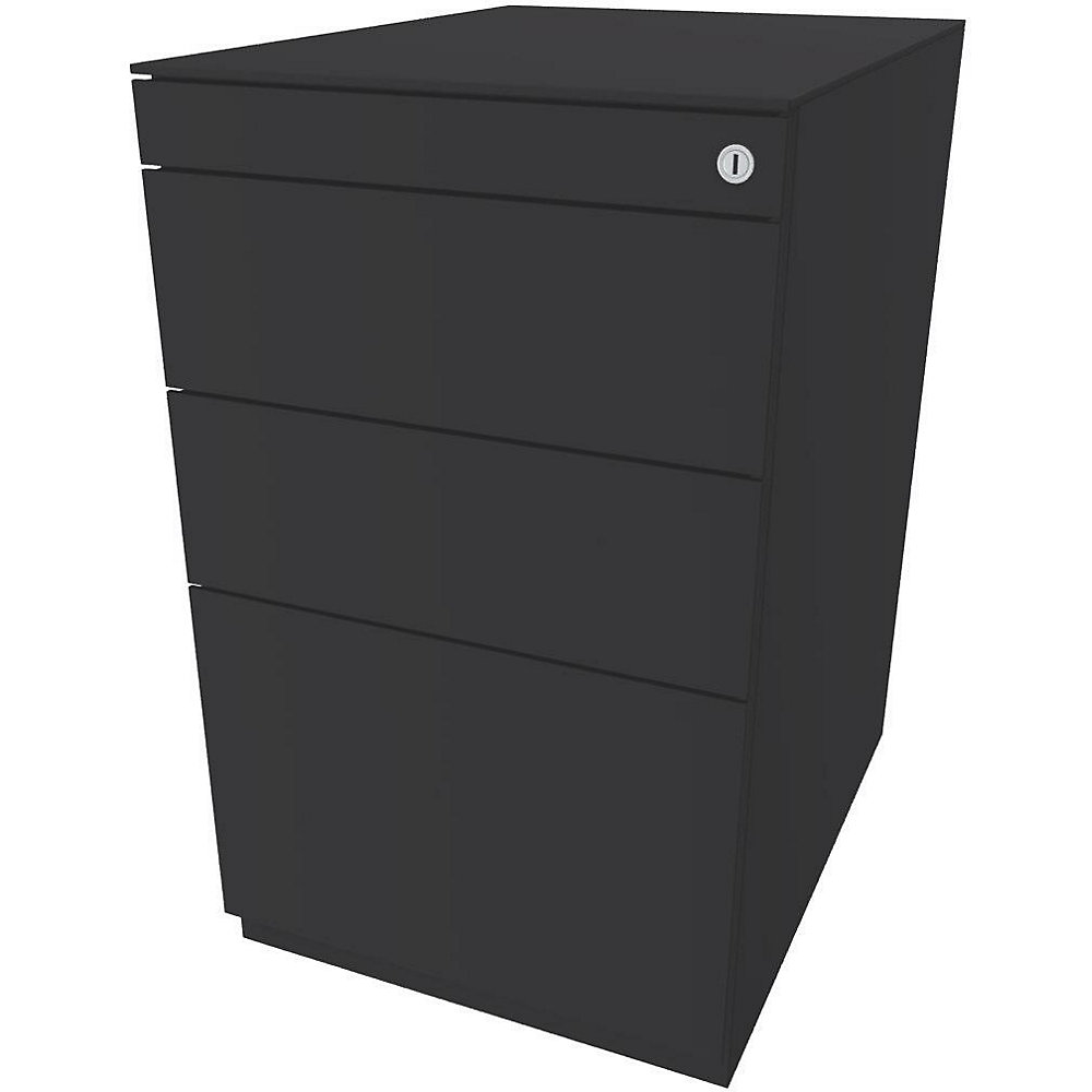 Bisley Staand ladeblok Note™, met 2 universele laden, 1 hangmappenlade, met top, diepte 565 mm, antracietgrijs