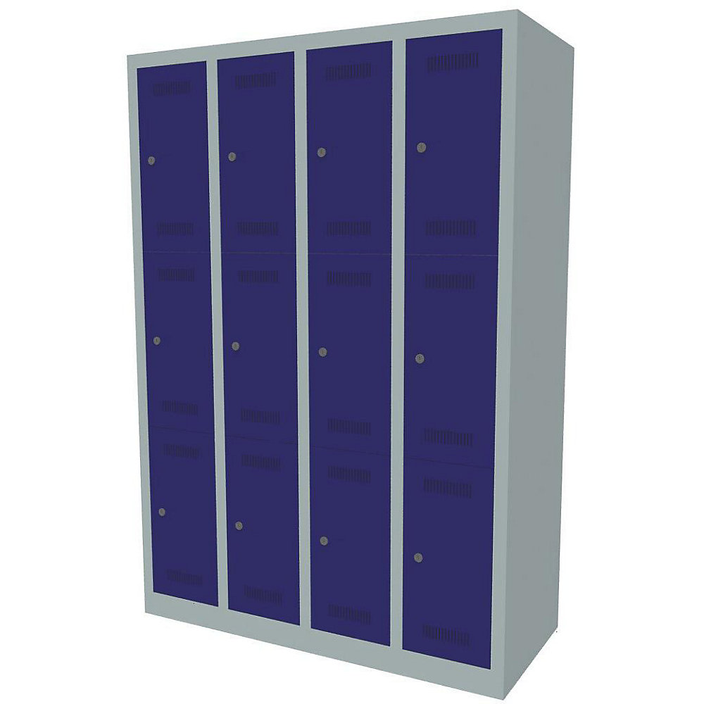 Vestiaire multicases MonoBloc™, 3 casiers par compartiment