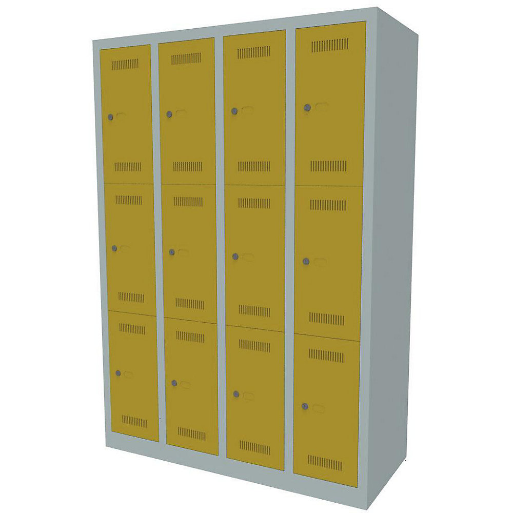 Vestiaire multicases MonoBloc™, 3 casiers par compartiment