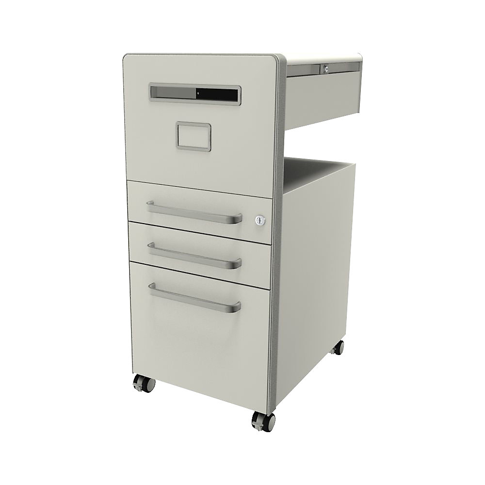 Meuble de rangement mobile Bite™ avec 1 tableau à épingler, ouvrable à gauche