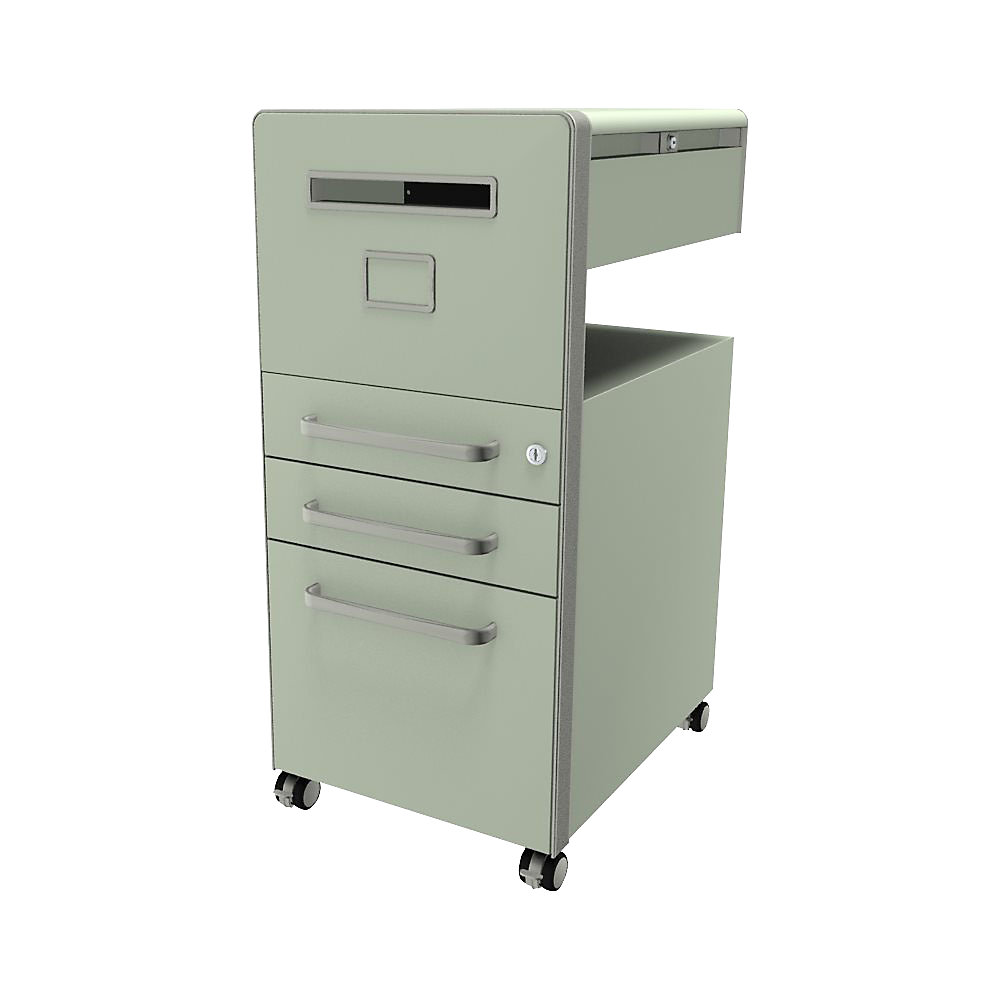 Meuble de rangement mobile Bite™ avec 1 tableau à épingler, ouvrable à gauche