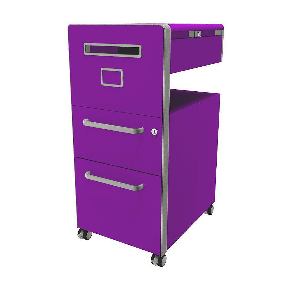 Meuble de rangement mobile Bite™ avec 1 tableau à épingler, ouvrable à gauche