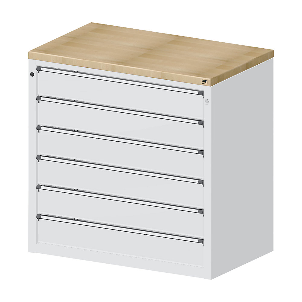 ANKE Cabinet for material and tool dispensing counter, 6 x 150 mm drawers, grey