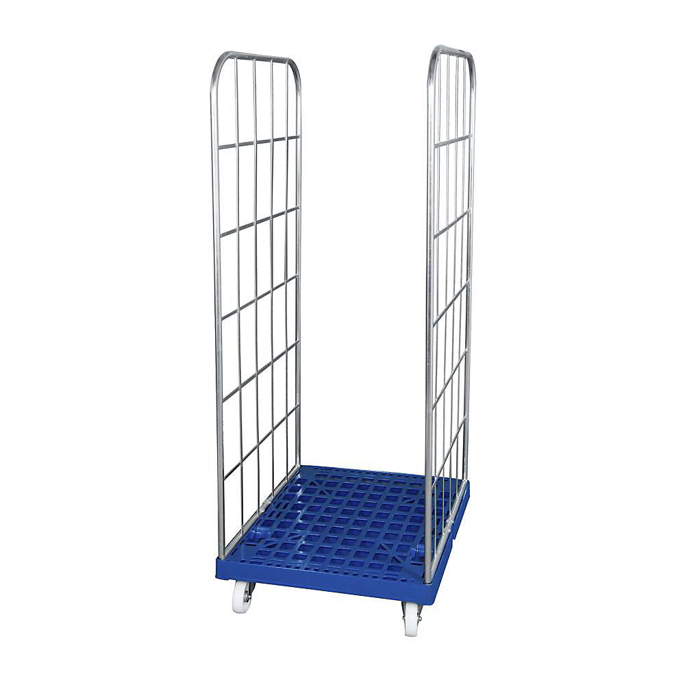 Roll-conteneur avec socle roulant en plastique