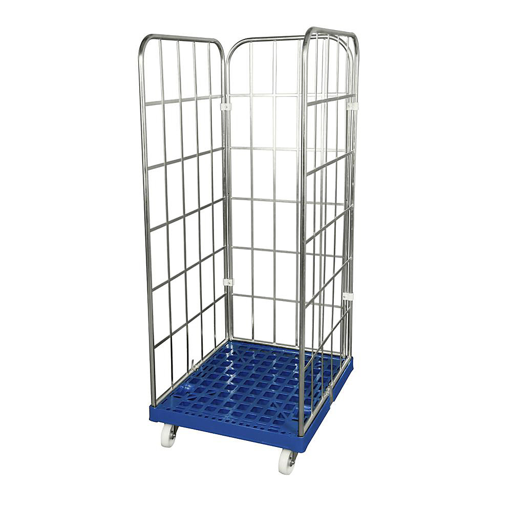 Roll-conteneur avec socle roulant en plastique