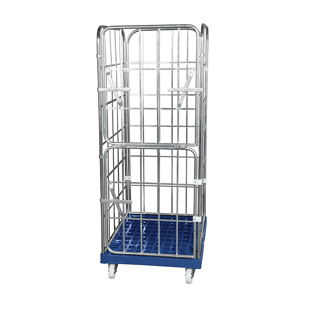 Roll-conteneur avec socle roulant en plastique