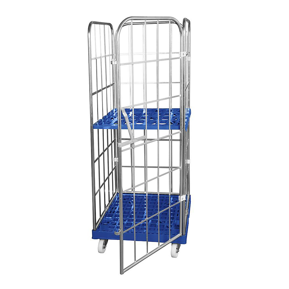 Roll-conteneur avec socle roulant en plastique