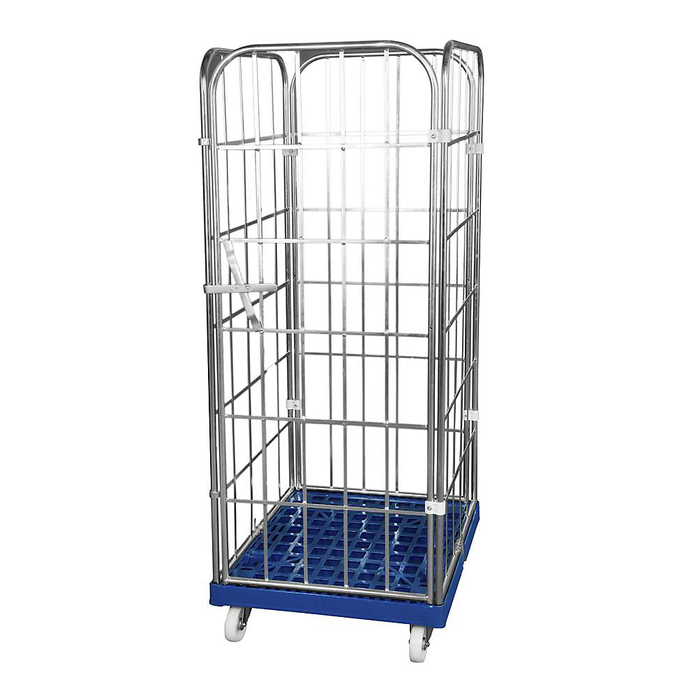 Roll-conteneur avec socle roulant en plastique