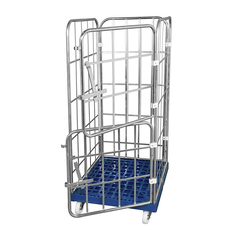 Roll-conteneur avec socle roulant en plastique