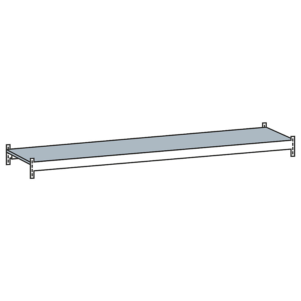 SCHULTE Niveau supplémentaire avec tablette en acier, largeur h.t. 2500 mm, profondeur 400 mm